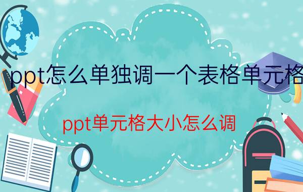 ppt怎么单独调一个表格单元格 ppt单元格大小怎么调？